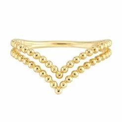 Wholesale 👍 Unbranded 14k Gold Double Beaded Row Chevron Ring 🧨