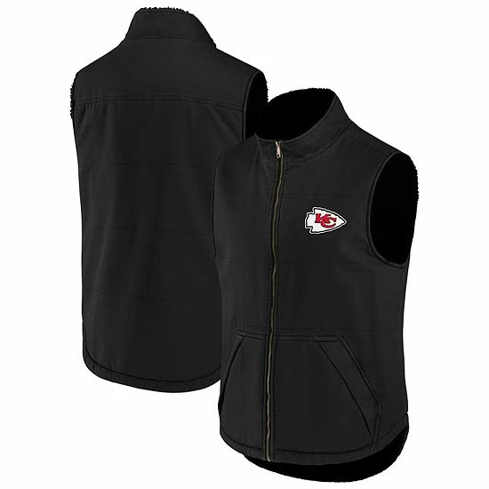 Wholesale 🥰 Unbranded Men's NFL X Darius Rucker Collection By Fanatics Black Kansas City Chiefs Sherpa-Lined Full-Zip Vest 🎉