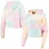 Wholesale ❤️ Unbranded 👩 Women's League Collegiate Wear Pink/White Wisconsin Badgers Tie-Dye Cropped Pullover Hoodie 👏