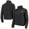 Deals 👏 Unbranded 👩 Women's League Collegiate Wear Heathered Black Texas Longhorns Victory Springs Half-Zip Sweatshirt 🌟