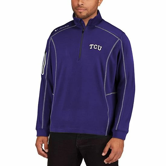 Hot Sale 🎁 Unbranded Men's Columbia Golf Purple TCU Horned Frogs Shotgun Omni-Wick Quarter-Zip Pullover Jacket 🔥 - Image 5