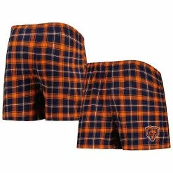 Discount 🤩 Unbranded Men's Concepts Sport Navy/Orange Chicago Bears Ledger Flannel Boxers 🔔