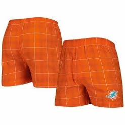 Cheap 🔥 Unbranded Men's Concepts Sport Orange/White Miami Dolphins Ledger Flannel Boxers 🛒
