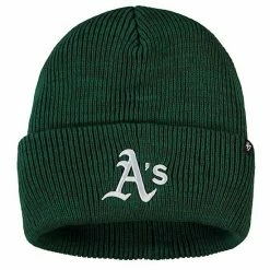 Wholesale 👏 Unbranded Men's '47 Green Oakland Athletics Brain Freeze Cuffed Knit Hat 🤩