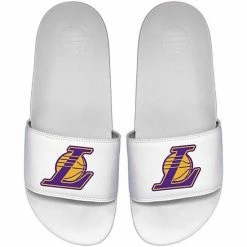Coupon 😀 Unbranded Youth ISlide White Los Angeles Lakers Primary Motto Slide 🩴 Sandals ❤️