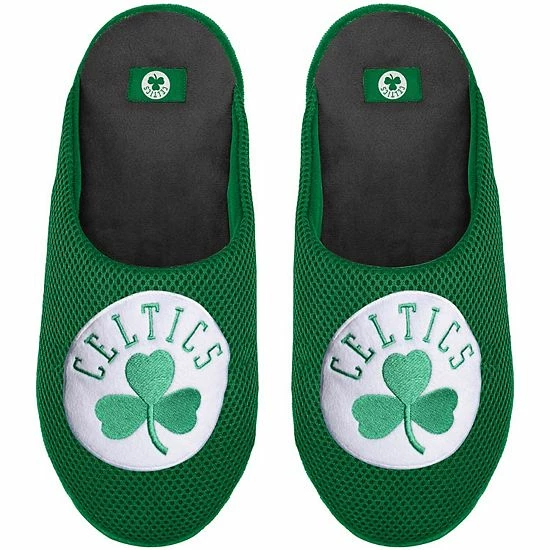 New 🎉 Unbranded Men's FOCO Boston Celtics Big Logo Colorblock Mesh Slippers ❤️