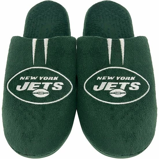 New โ๏ธ Unbranded Men's FOCO New York Jets Striped Team Slippers ๐