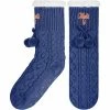 Best Pirce 👏 Unbranded 👩 Women's FOCO New York Mets Cable Knit Footy Slipper 🧦 Socks 🛒