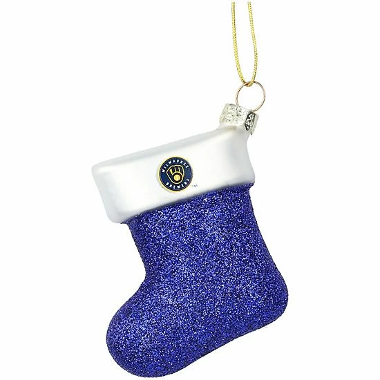Budget ⌛ Unbranded Milwaukee Brewers Stocking Blown Glass Ornament 🤩