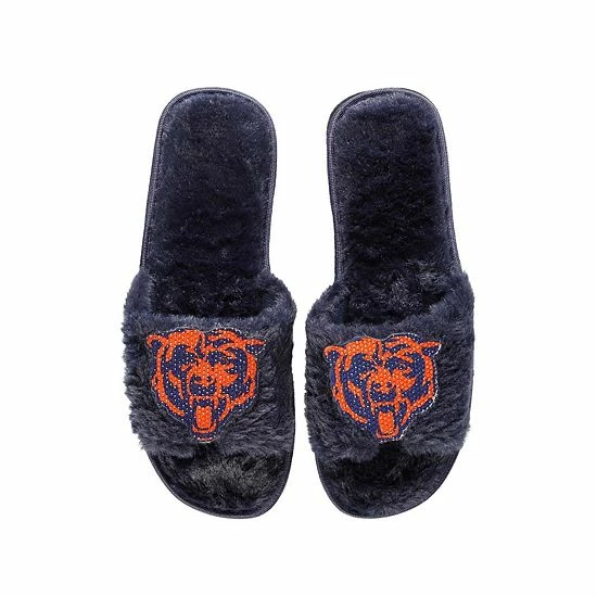 Flash Sale ๐ Unbranded ๐ฉ Women's FOCO Navy Chicago Bears Rhinestone Fuzzy Slippers ๐ - Image 2