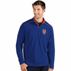 Promo 🔔 Unbranded Men's Antigua New York Mets Blue Glacier Quarter-Zip Pullover ⌛