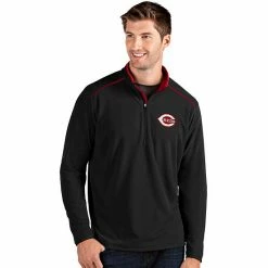 Best reviews of 🤩 Unbranded Men's Antigua Cincinnati Reds Black Glacier Quarter-Zip Pullover ⌛