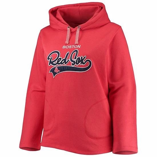 Coupon ⭐ Unbranded 👩 Women's Soft As A Grape Red Boston Red Sox Plus Size Side Split Pullover Hoodie 🤩 - Image 3