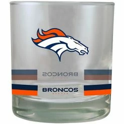 Budget 😀 Unbranded Denver Broncos Banded Rocks Glass 🌟