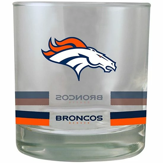 Budget 😀 Unbranded Denver Broncos Banded Rocks Glass 🌟