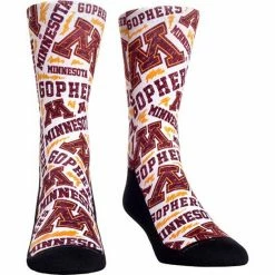 Wholesale 🤩 Unbranded Men's Rock Em 🧦 Socks Minnesota Golden Gophers Logo Sketch Crew 🧦 Socks ⌛