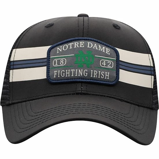 Wholesale ๐ Unbranded Men's Top Of The World Black Notre Dame Fighting Irish Night Surf Trucker Snapback Hat ๐ - Image 3