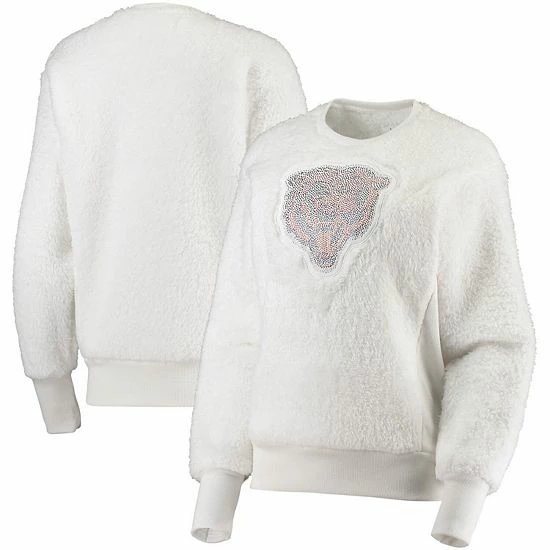 Wholesale 🔥 Unbranded 👩 Women's Touch White Chicago Bears Milestone Tracker Pullover Sweatshirt 😍 - Image 2