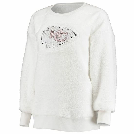 Hot Sale 😉 Unbranded 👩 Women's Touch White Kansas City Chiefs Milestone Tracker Pullover Sweatshirt 🎁 - Image 3
