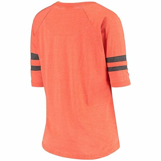 Wholesale ๐ Unbranded ๐ฉ Women's Pressbox Orange/Black Oklahoma State Cowboys Jade Vintage Washed 3/4-Sleeve Jersey T-Shirt ๐ - Image 4
