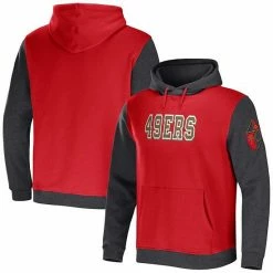Best deal ✨ Unbranded Men's NFL X Darius Rucker Collection By Fanatics Scarlet/Charcoal San Francisco 49ers Colorblock Pullover Hoodie ❤️