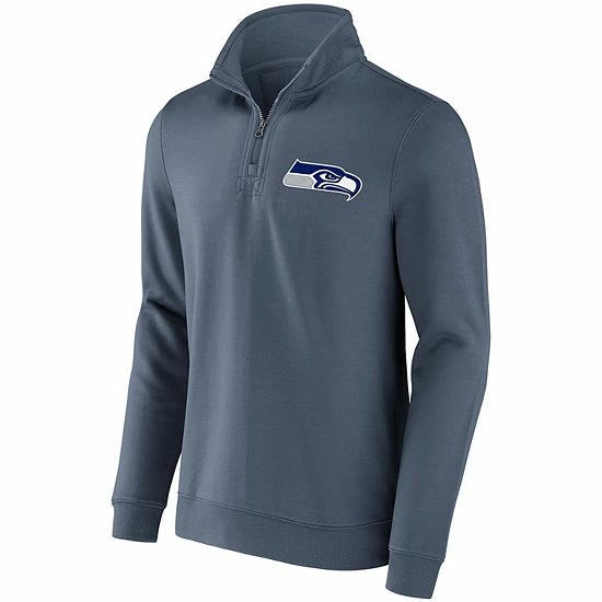 Best deal 🎉 Unbranded Men's NFL X Darius Rucker Collection By Fanatics College Navy Seattle Seahawks Tri-Blend Quarter-Zip Sweatshirt 🎉 - Image 3