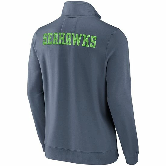 Best deal 🎉 Unbranded Men's NFL X Darius Rucker Collection By Fanatics College Navy Seattle Seahawks Tri-Blend Quarter-Zip Sweatshirt 🎉 - Image 4