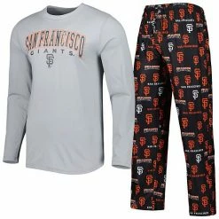Best deal 🔔 Unbranded Men's Concepts Sport Gray/Black San Francisco Giants Breakthrough Long Sleeve Top & Pants Set 🛒