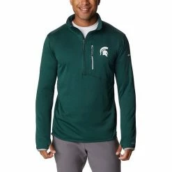 Promo 🥰 Unbranded Men's Columbia Green Michigan State Spartans Park View Omni-Wick Half-Zip Top ❤️