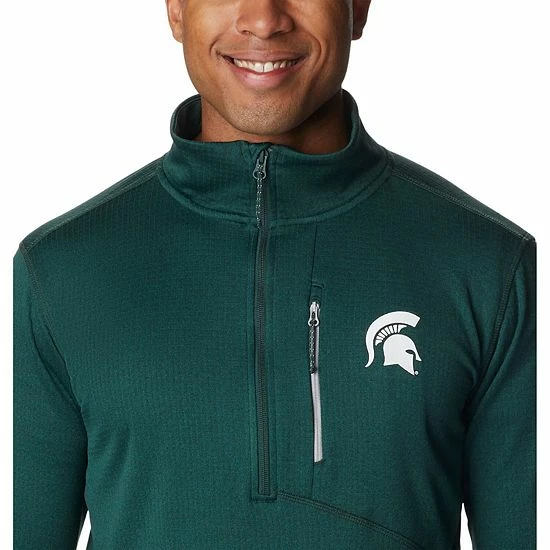 Promo 🥰 Unbranded Men's Columbia Green Michigan State Spartans Park View Omni-Wick Half-Zip Top ❤️ - Image 4