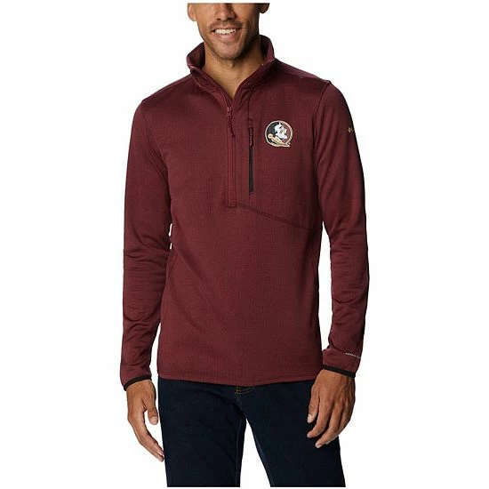 Outlet ๐ Unbranded Men's Columbia Garnet Florida State Seminoles Park View Omni-Wick Half-Zip Top ๐