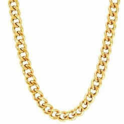 Budget ⌛ Unbranded Men's 18k Gold Over Silver 10.3 Mm Hollow Curb Link Chain Bracelet 🤩