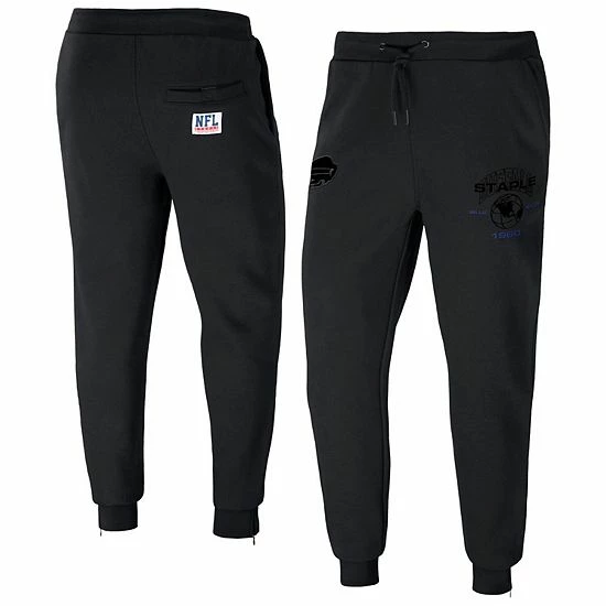 Promo 🌟 Unbranded Men's NFL X Staple Black Buffalo Bills Globe Fleece Pants 😀 - Image 2