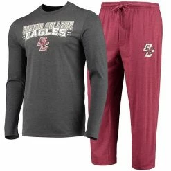 Budget ✔️ Unbranded Men's Concepts Sport Maroon/Heathered Charcoal Boston College Eagles Meter Long Sleeve T-Shirt & Pants Sleep Set 👏