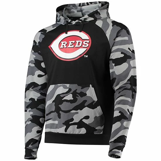 Deals ✨ Unbranded Men's FOCO Black Cincinnati Reds Camo Raglan Pullover Hoodie 🎁 - Image 3