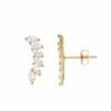 Hot Sale ⌛ Unbranded 14k Gold Cubic Zirconia Leaf Ear Climber Earrings 😍