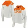 Coupon 😉 Unbranded 👩 Women's Pressbox White/Orange Clemson Tigers Chicago 2-Hit Yoke Pullover Hoodie 🛒