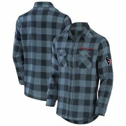 Hot Sale 👏 Unbranded Men's NFL X Darius Rucker Collection By Fanatics Navy Houston Texans Flannel Long Sleeve Button-Up 👚 Shirt ⭐