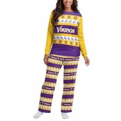 Best Pirce ❤️ Unbranded 👩 Women's FOCO Purple Minnesota Vikings Team Ugly Pajamas Set 🎁