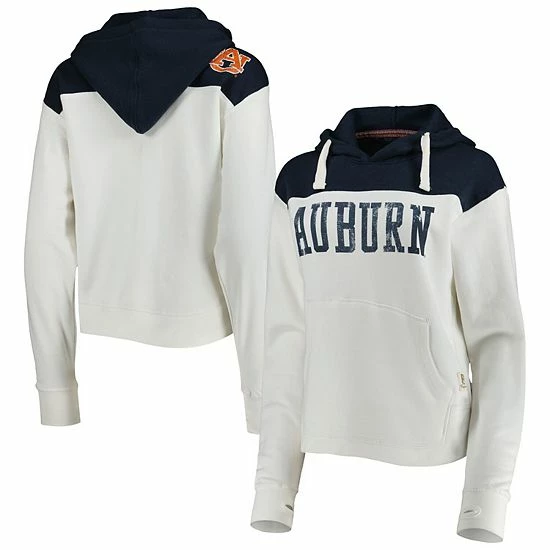 Best Pirce โ Unbranded ๐ฉ Women's Pressbox White/Navy Auburn Tigers Chicago 2-Hit Yoke Pullover Hoodie โค๏ธ - Image 2
