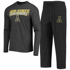 Best reviews of 🤩 Unbranded Men's Concepts Sport Black/Heathered Charcoal Appalachian State Mountaineers Meter Long Sleeve T-Shirt & Pants Sleep Set ✨