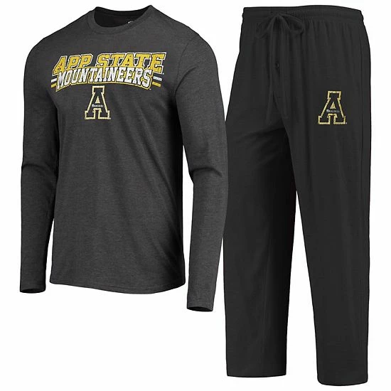 Best reviews of 🤩 Unbranded Men's Concepts Sport Black/Heathered Charcoal Appalachian State Mountaineers Meter Long Sleeve T-Shirt & Pants Sleep Set ✨