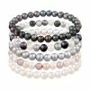 New 🛒 Unbranded Multicolored Freshwater Pearl 5-Piece Stretchy Bracelet Set ⭐