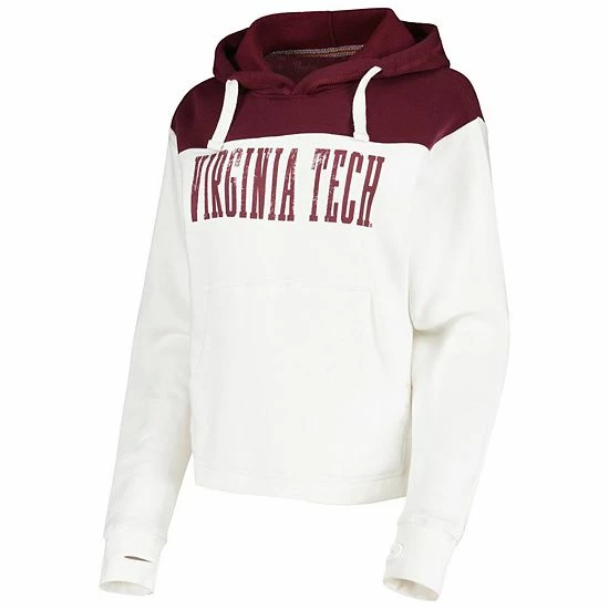 Top 10 ๐คฉ Unbranded ๐ฉ Women's Pressbox White/Maroon Virginia Tech Hokies Chicago 2-Hit Yoke Pullover Hoodie ๐ - Image 3