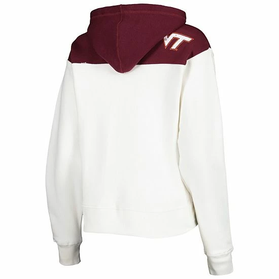 Top 10 ๐คฉ Unbranded ๐ฉ Women's Pressbox White/Maroon Virginia Tech Hokies Chicago 2-Hit Yoke Pullover Hoodie ๐ - Image 4