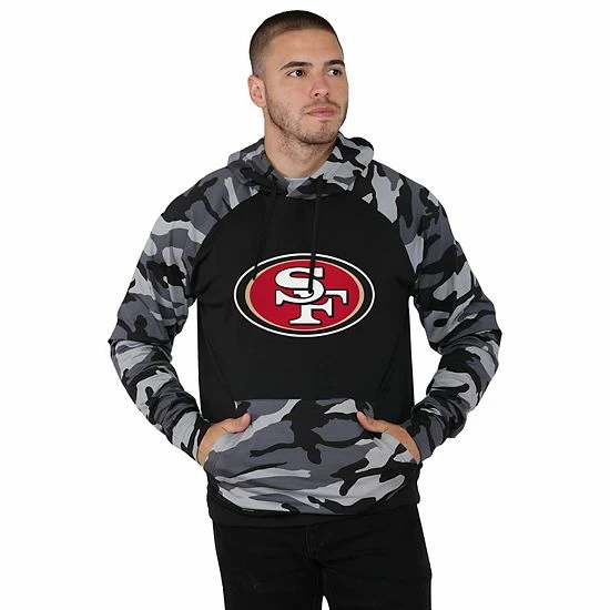 Deals ๐ Unbranded Men's FOCO Black San Francisco 49ers Camo Raglan Pullover Hoodie ๐ฏ - Image 5