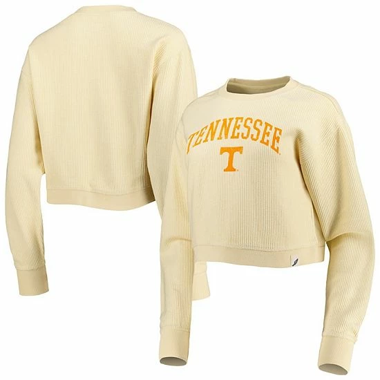 New ๐ Unbranded ๐ฉ Women's League Collegiate Wear Cream Tennessee Volunteers Classic Campus Corded Timber Sweatshirt ๐
