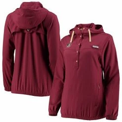 Best Pirce ❤️ Unbranded 👩 Women's Columbia Garnet Florida State Seminoles Tamiami Sun-Protection Omni-Wick Pullover Hoodie 😀