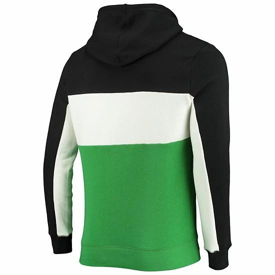 Buy 🌟 Unbranded Men's Junk Food Black/White Boston Celtics Wordmark Colorblock Fleece Pullover Hoodie ❤️ - Image 3