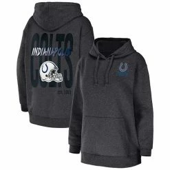 Outlet 👍 Unbranded 👩 Women's WEAR By Erin Andrews Heather Charcoal Indianapolis Colts Fleece Pullover Hoodie 🔥